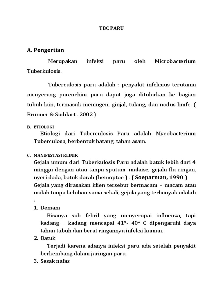 penyakit tbc ringan