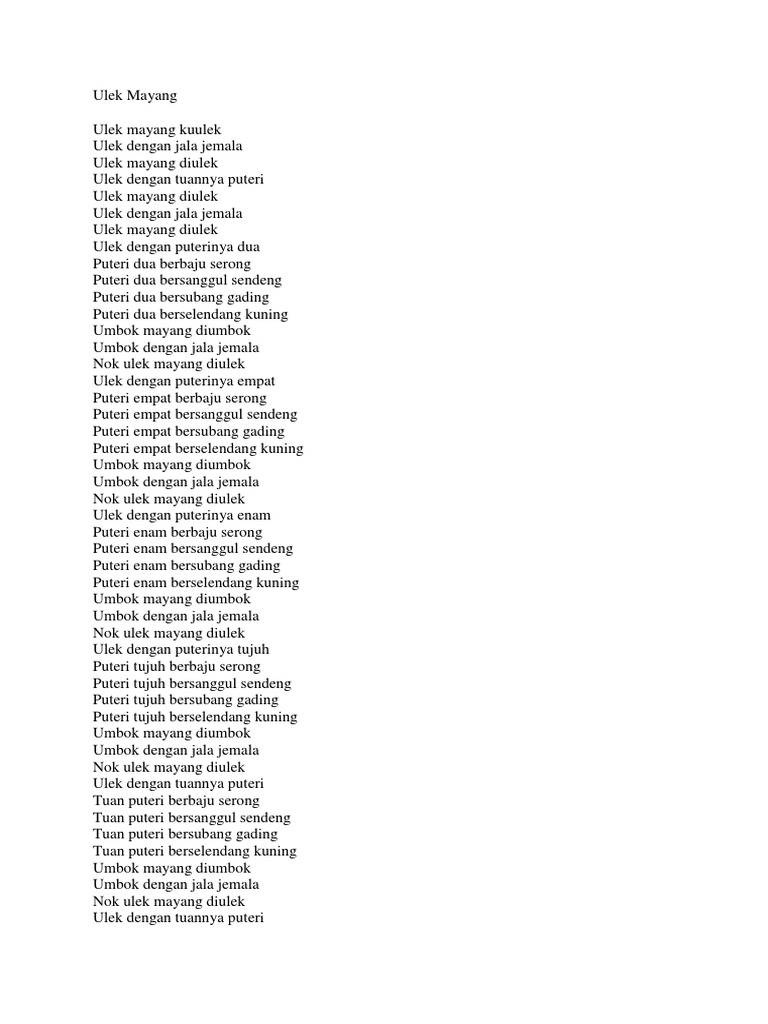 Ulek Mayang Pdf