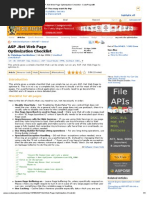 ASP .Net Web Page Optimization Checklist