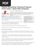 Digital Marketing Training Program From India 's Best SEO Company