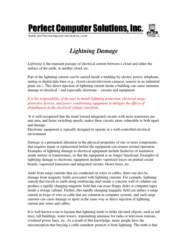 Lightning Damage | PDF | Technology & Engineering