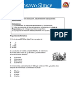 Ensayo+Simce+N°2 MATEMATICA 4 BASICO