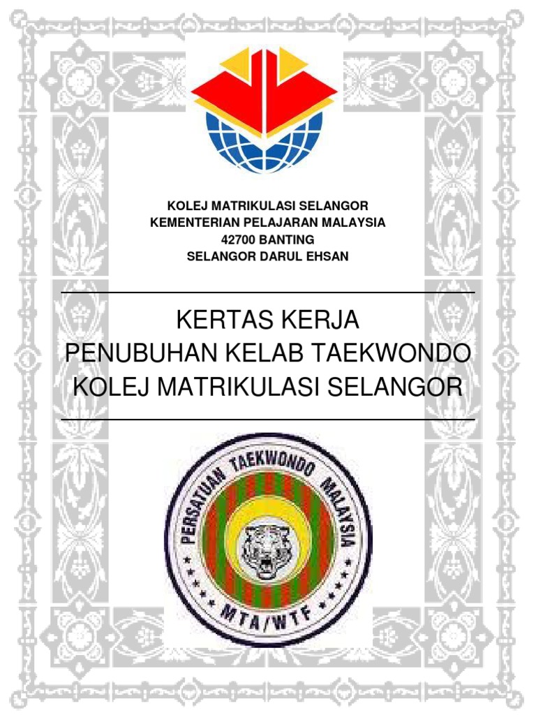 Kertas Kerja Penubuhan Kelab Taekwondo-kms