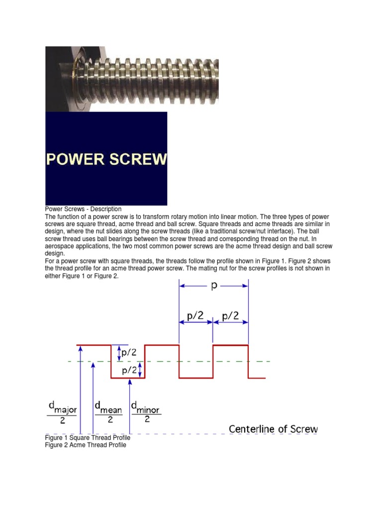 Power Screw | PDF | Screw | Industries