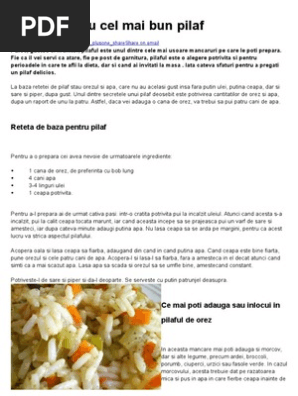 Retete Pilaf Si Piure