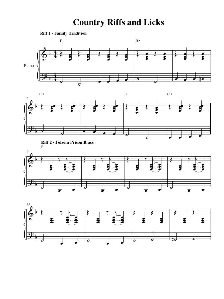Easy Country Riffs