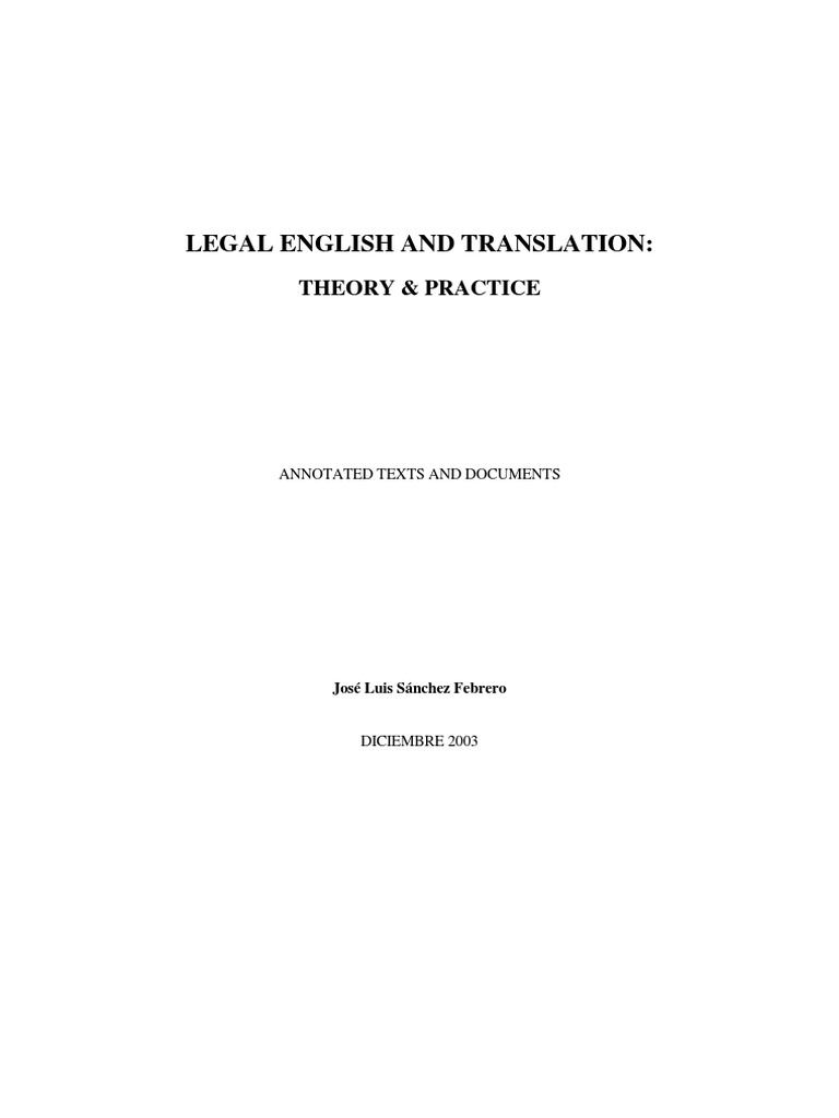 Legal English Translation PDF Lingüística Ciencias sociales