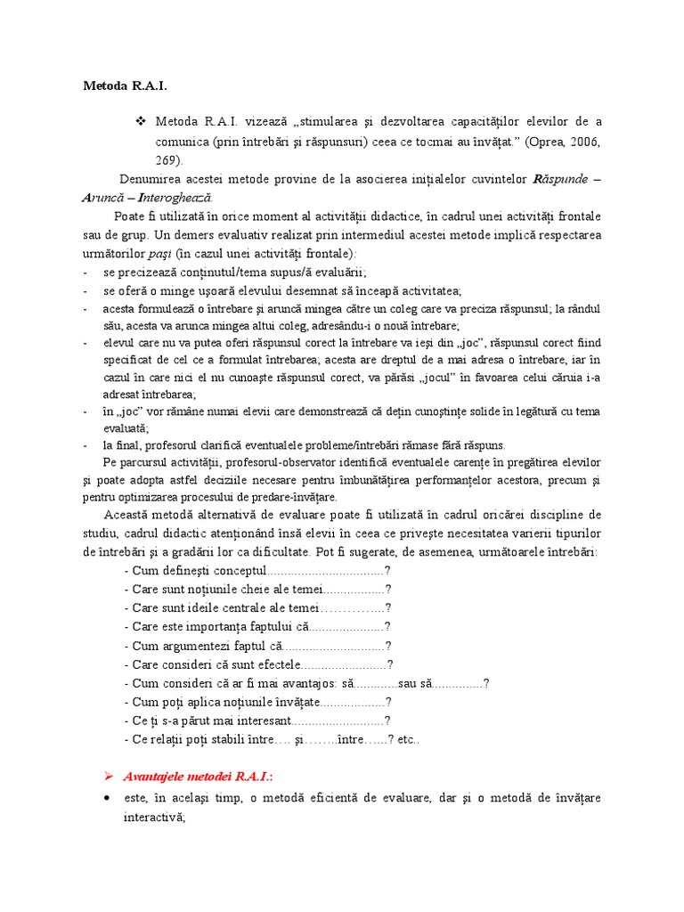 Metoda RAI | PDF