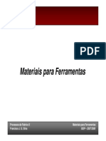 ACETATOS MAQUINAGEM 6 Materiais para Ferramentas