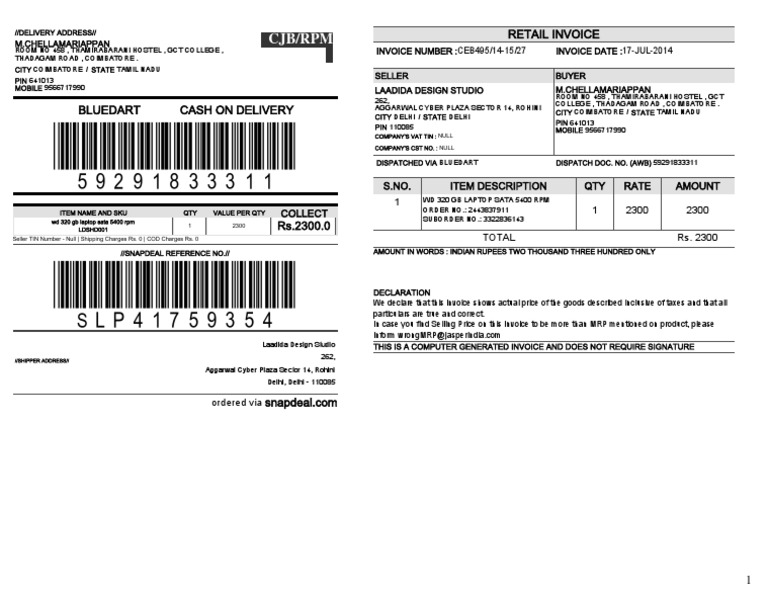 Invoice Format