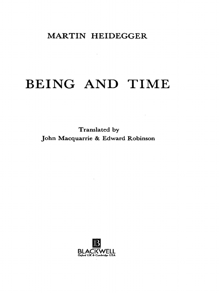 Heidegger - Being and Time | PDF | Being And Time | Grammar