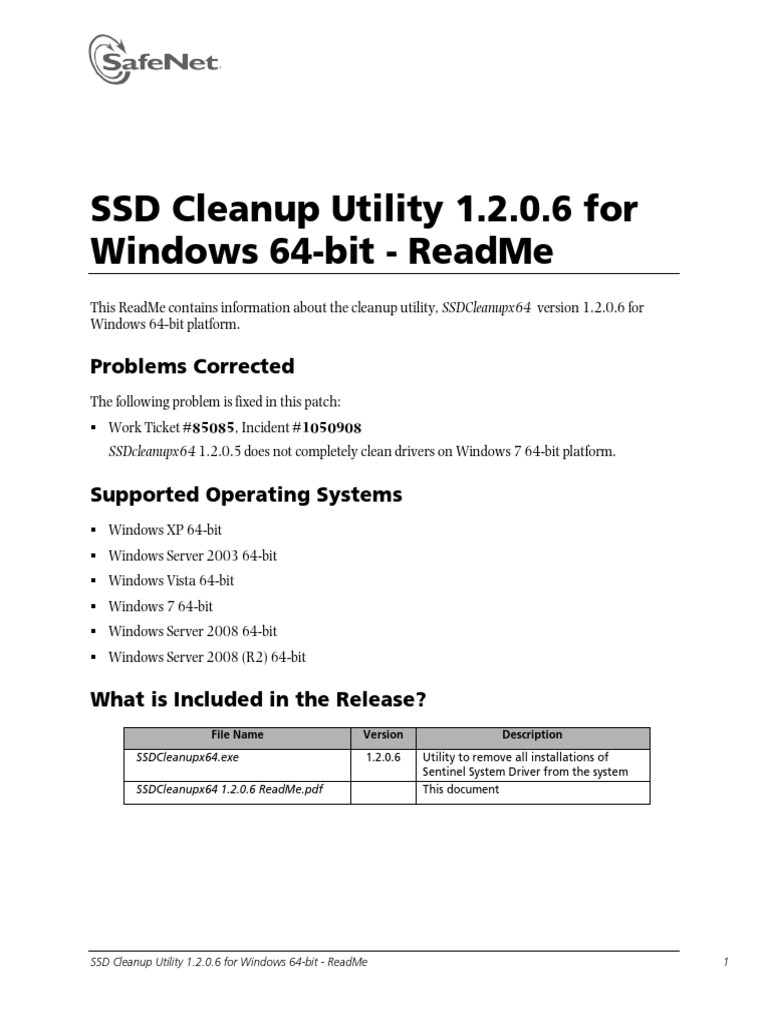 SSDCleanupx64 1.2.0.6 ReadMe | PDF