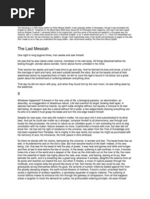 Peter Wessel Zapffe The Last Messiah Psychology Science Read 36 reviews from the world's largest community for readers. scribd