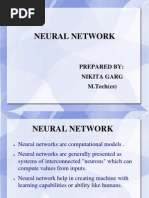 Neural Network: Prepared By: Nikita Garg M.Tech (CS)