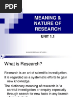 Meaning & Nature of Research: UNIT 1.1