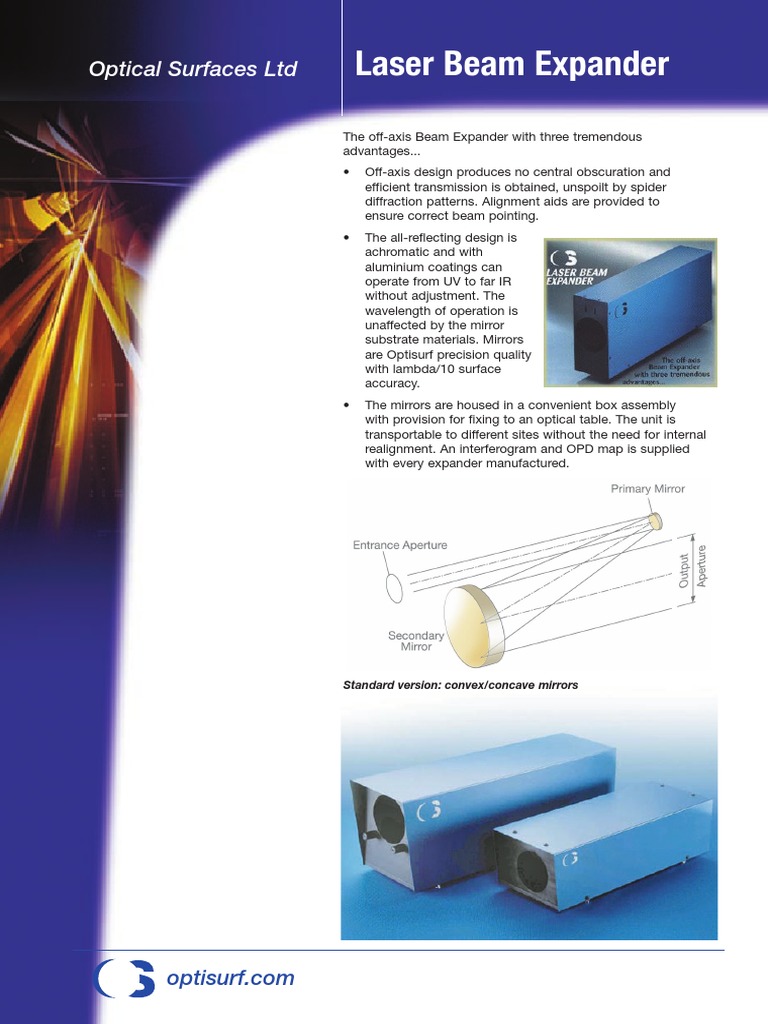 Off-Axis Laser Beam Expander Design | PDF | Mirror | Laser