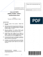 HKDSE Liberal Studies Practice Paper PDF