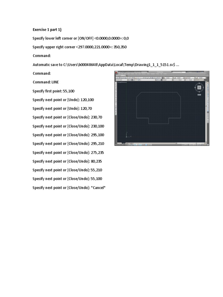 CAD Drawing Exercise Guide | PDF