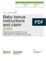 Baby Bonus Instructions and Claim
