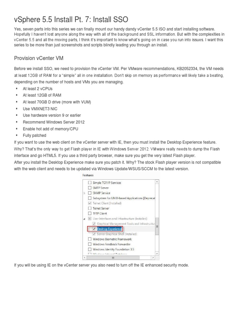 vSphere 5.5 SSO Installation Guide | PDF | Virtual Machine | Transport ...