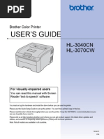 Brother Colour Printer Users Guide HL-3040CN HL-3070CW