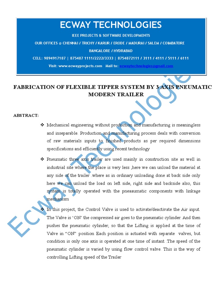 3-Axis Pneumatic Tipper System Design | PDF
