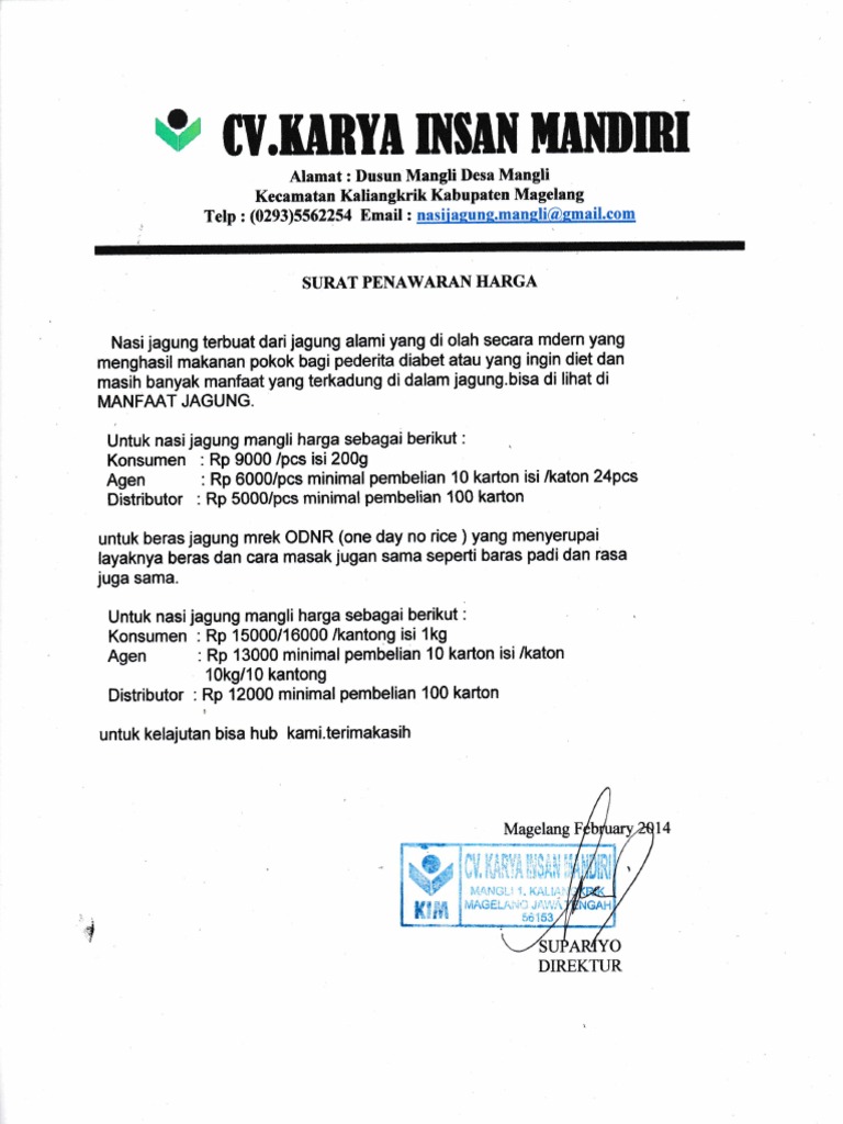 Surat Penawaran Harga / 3 Contoh Surat Penawaran Barang Elektronik Laptop Printer Komputer Dll : Surat penawaran ini dibuat karena ada suatu permintaan penawaran dari calon konsumen tau calon.