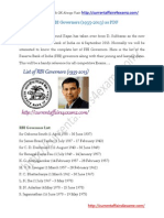 Complete List of RBI Governors (1935-2013) As PDF: For Latest Current Affairs & GK Always Visit