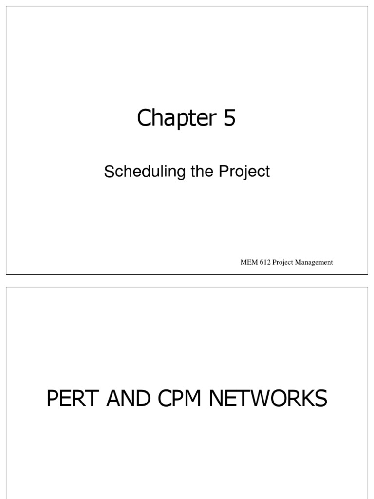 PERT and CPM Networks | PDF | Product Development | Project Management