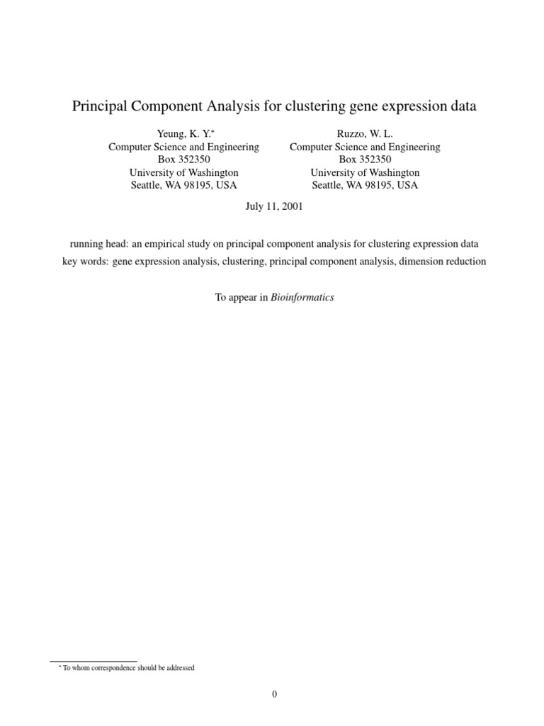 PCA Impact on Gene Expression Clustering | PDF | Cluster Analysis ...