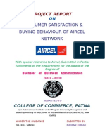 Consumer Satisfaction & Buying Behaviour of Aircel Network: Project Report