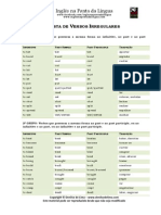 Lista de Verbos Irregulares