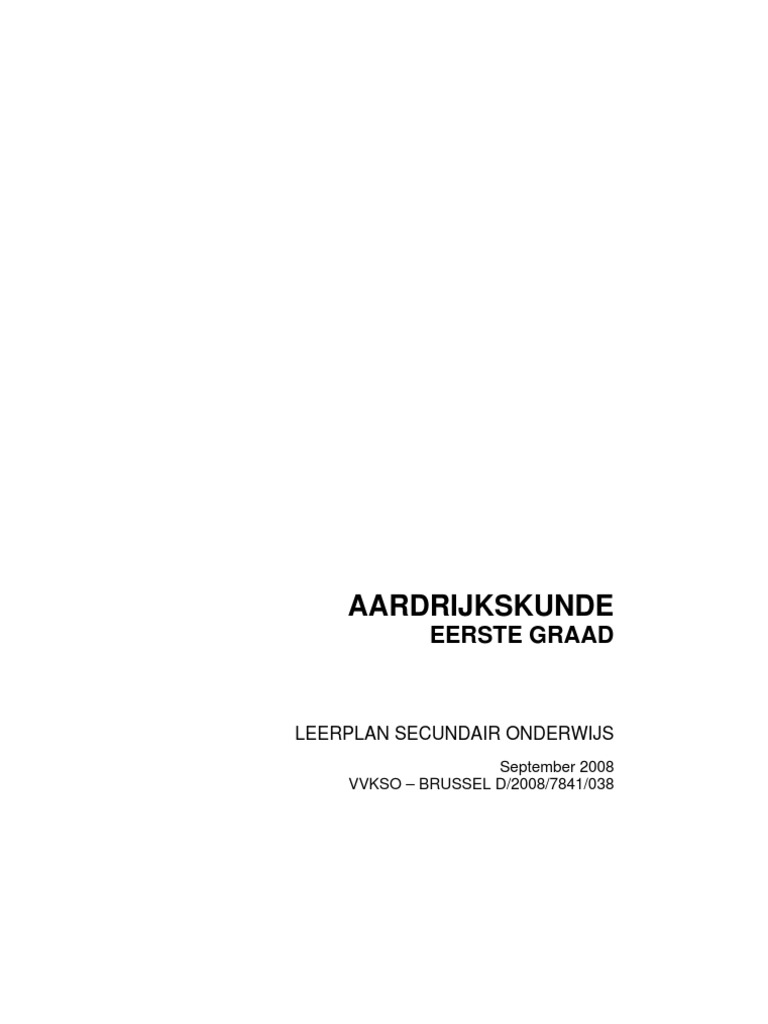 Leerplan 1ste Graad | PDF