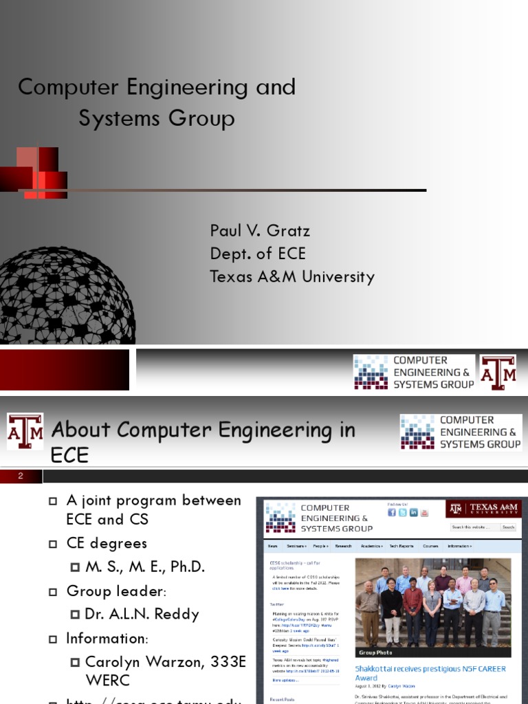 Computer Engineering Graduate Programs at TAMU | PDF | System On A Chip ...