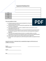 Equipment Booking Form