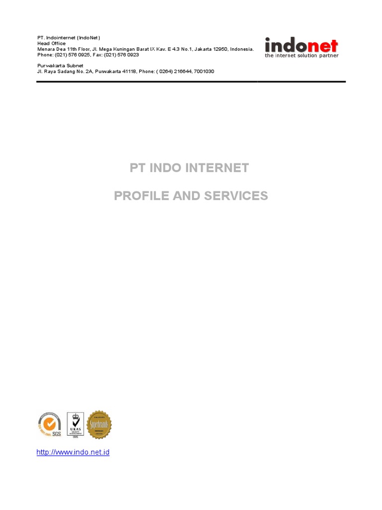 Profile and Service Indonet2 | PDF | Computer Network | Wide Area Network