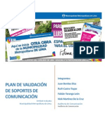 Plan de Validacion de Materiales - Municipalidad de Lima