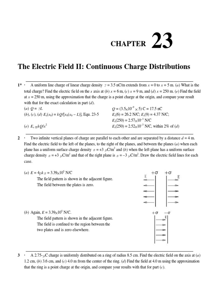 Electric Fields from Continuous Charge Distributions | PDF