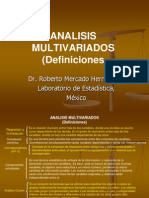 Analisis Multivariados (Definiciones: Dr. Roberto Mercado Hernández, Laboratorio de Estadística, México