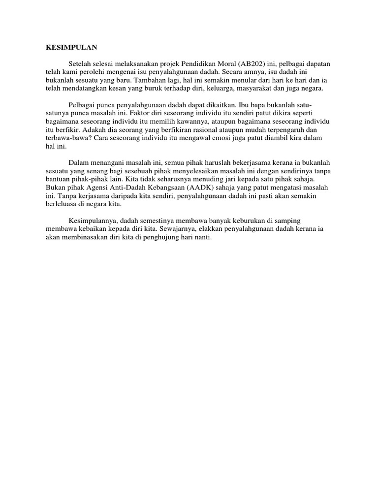 Kesimpulan Moral Pdf