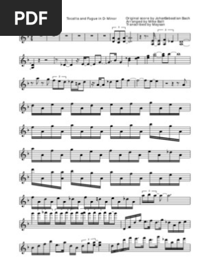Bach Toccata And Fugue In D Minor Sheet Music Free