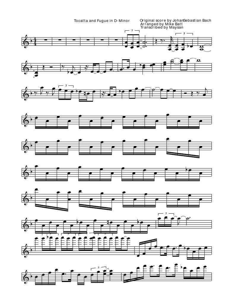 Toccata I Fuga D Moll Nuty Pdf