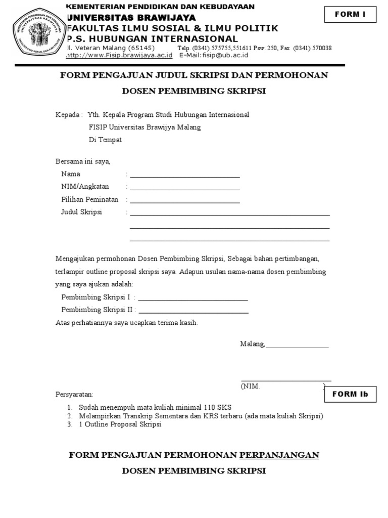 Outline Skripsi Fia Ub Ide Judul Skripsi Universitas