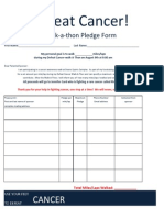 Defeat Cancer Walk-A-Thon Pledge Form