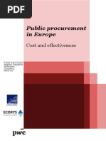 Public Procurement in Europe - Cost and Effectiveness