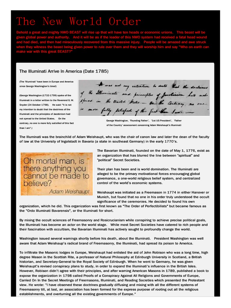 The New World Order | PDF | Illuminati | The Beast (Revelation)