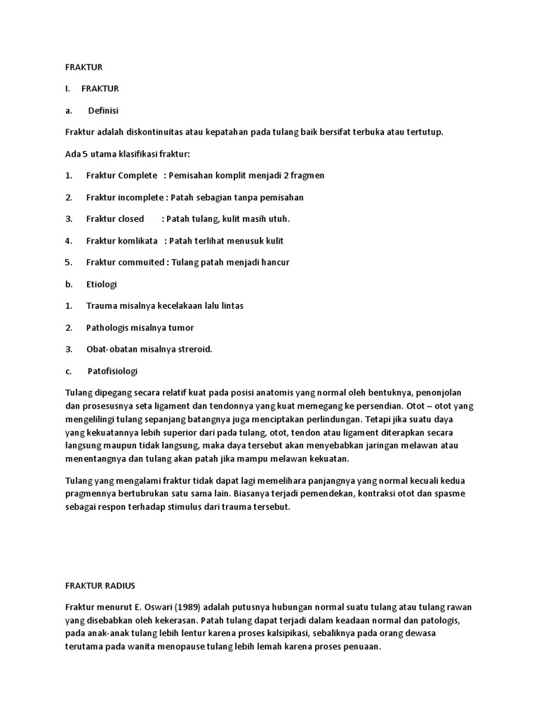 Fraktur Radius Ulna | PDF