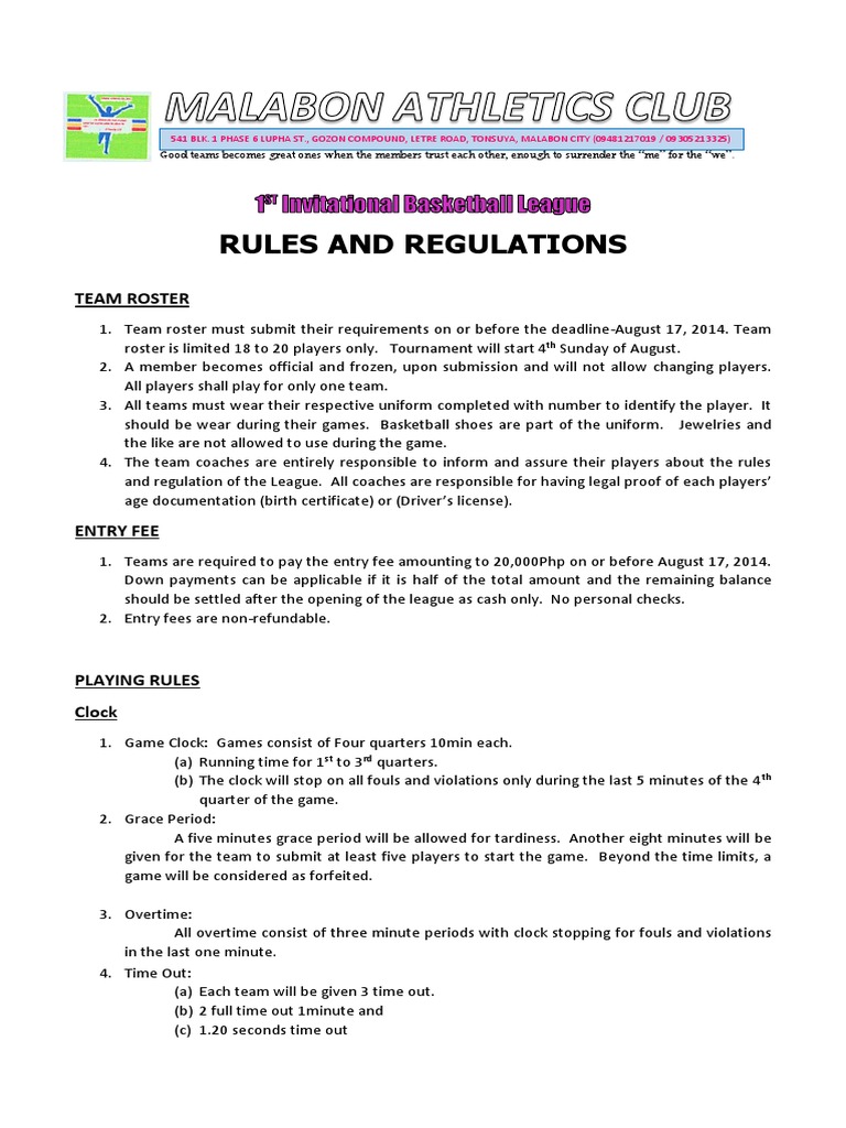Rules and Regulations | PDF | Referee | Sports Rules And Regulations