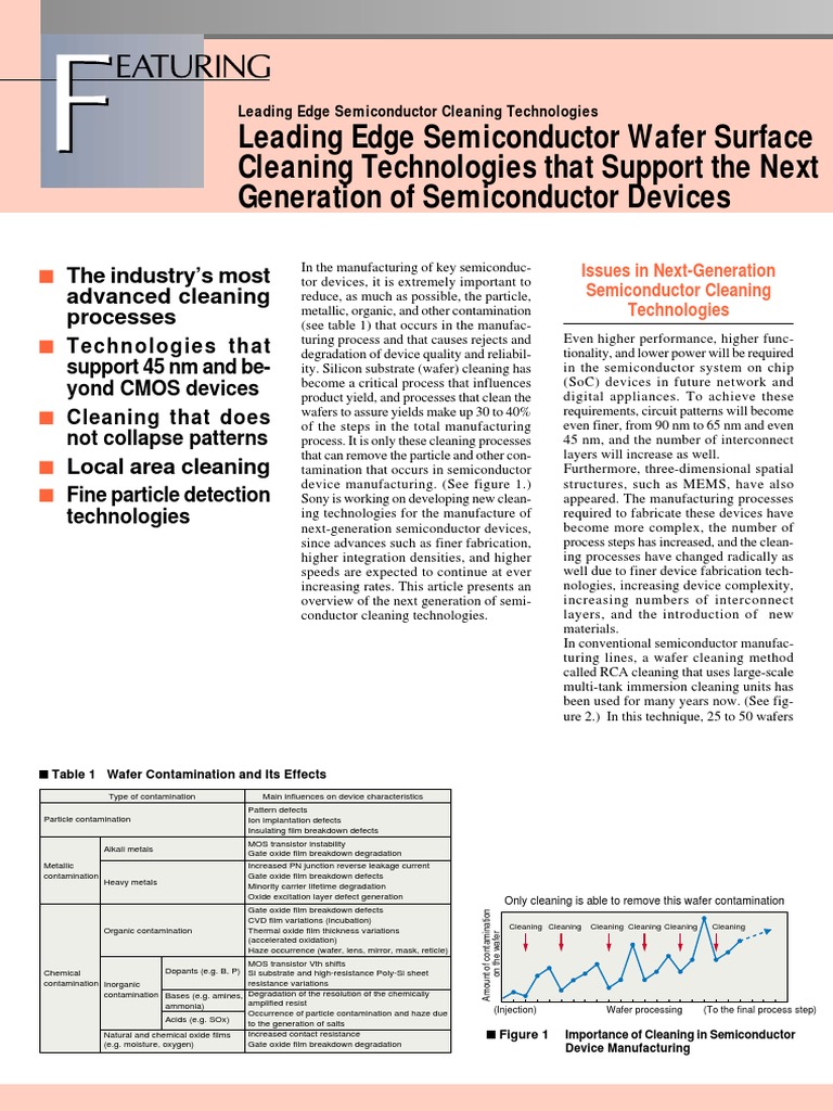 Leading Edge Semiconductor Wafer Surface Cleaning Technologies That ...