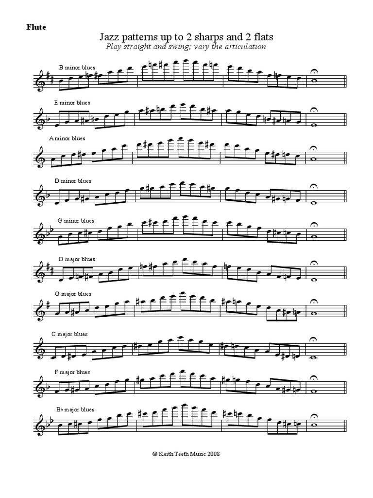 Flute Jazz Scales 1 Pitch Music Musical Compositions
